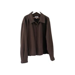 Joseph & Feiss International Mens 3XL Brown Bomber Jacket Vintage 80s Style